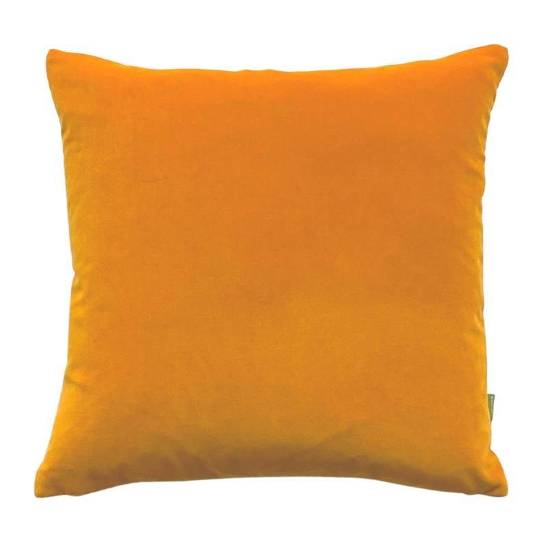 Velvet Cushion Cover 45cm with Linen Back in electric orange - Bolt of Cloth - Bolt of Cloth