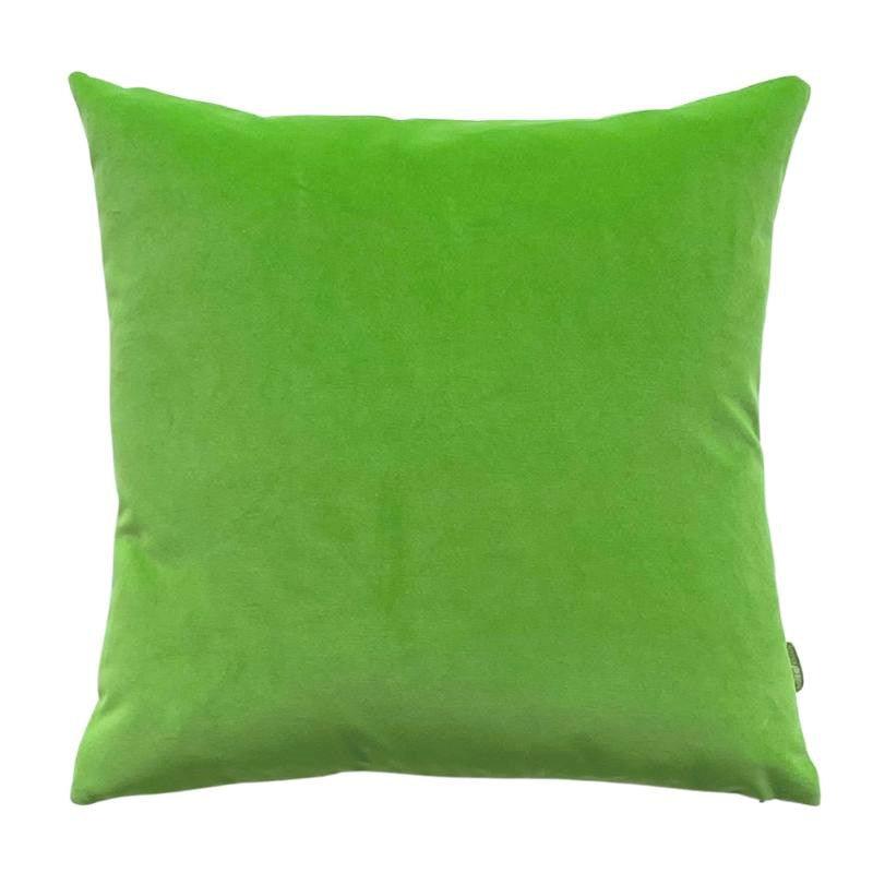 Velvet Cushion Cover 45cm with Linen Back in apple green - Bolt of Cloth - Bolt of Cloth