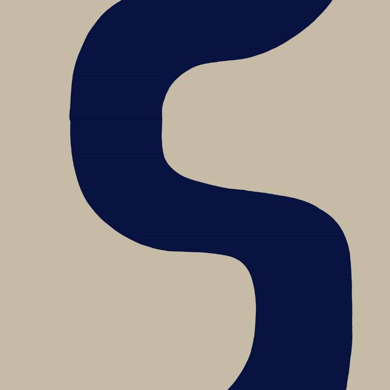 Seireeni Linen Fabric in linen, dark blue