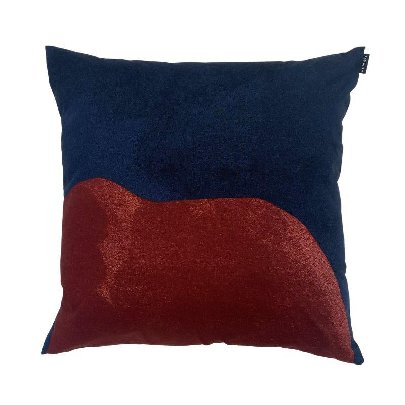 Pyykkipaiva Cushion Cover 50cm in white, blue, brown - Bolt of Cloth - Marimekko