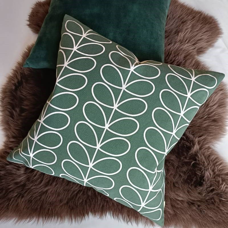 Small Linear Stem Cushion 50cm in evergreen