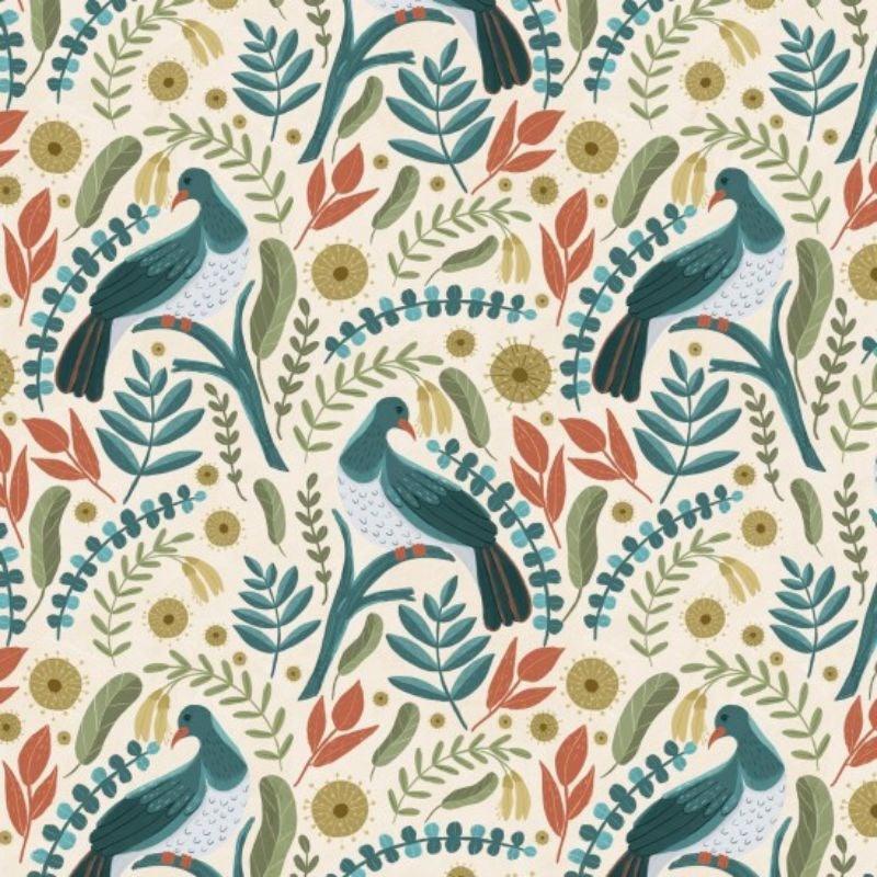 Bird Stories Kereru Fabric - Bolt of Cloth - Other
