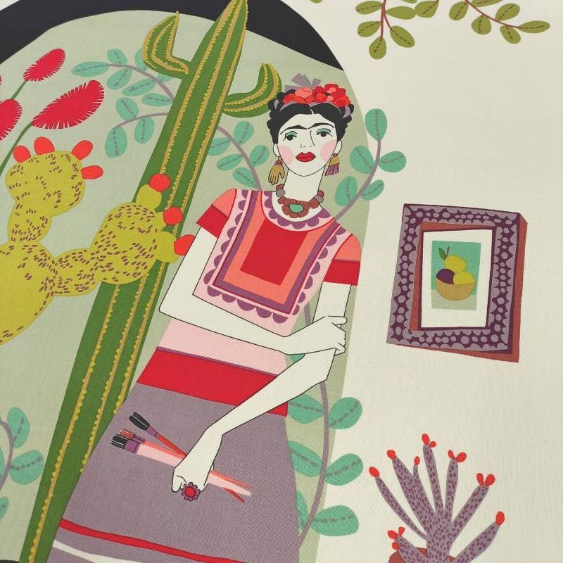 Mi Casa Azul Frida Fabric Panel in tea dye - Bolt of Cloth - Alexander Henry