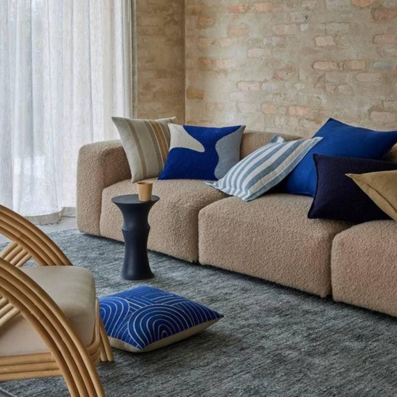 Como Linen Cushion Cover 50cm in cobalt - Bolt of Cloth - Weave