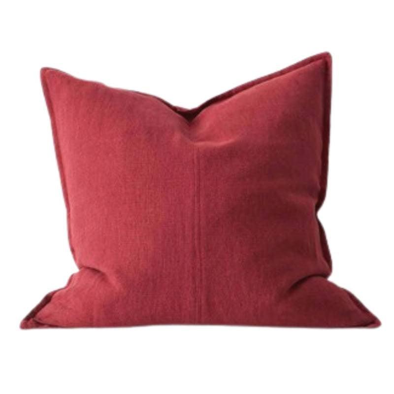 Como Linen Cushion Cover 50cm in rhubarb - Bolt of Cloth - Weave