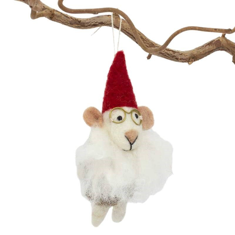 Father Christmas Mouse Felted Ornament