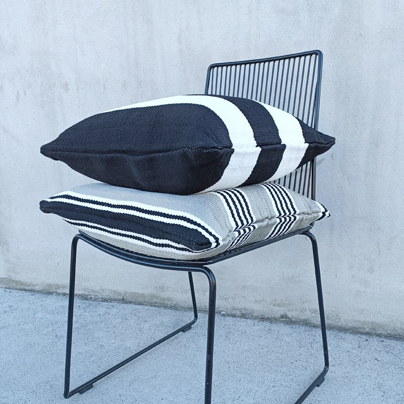 Deck Stripe Outdoor Cushion Cover 50cm in black, white