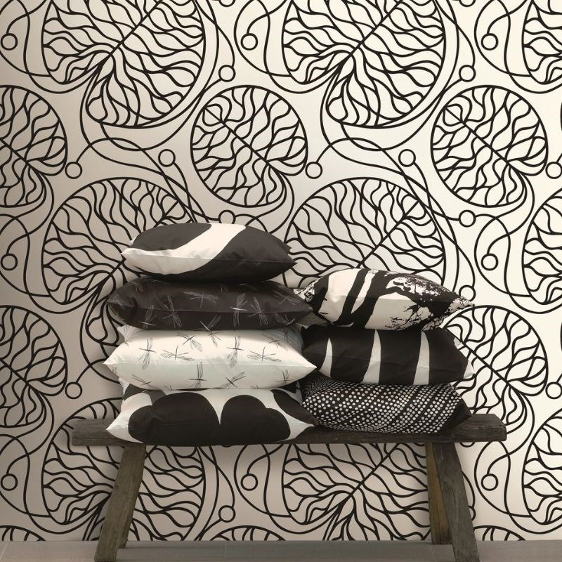 Bottna Wallpaper in black, white