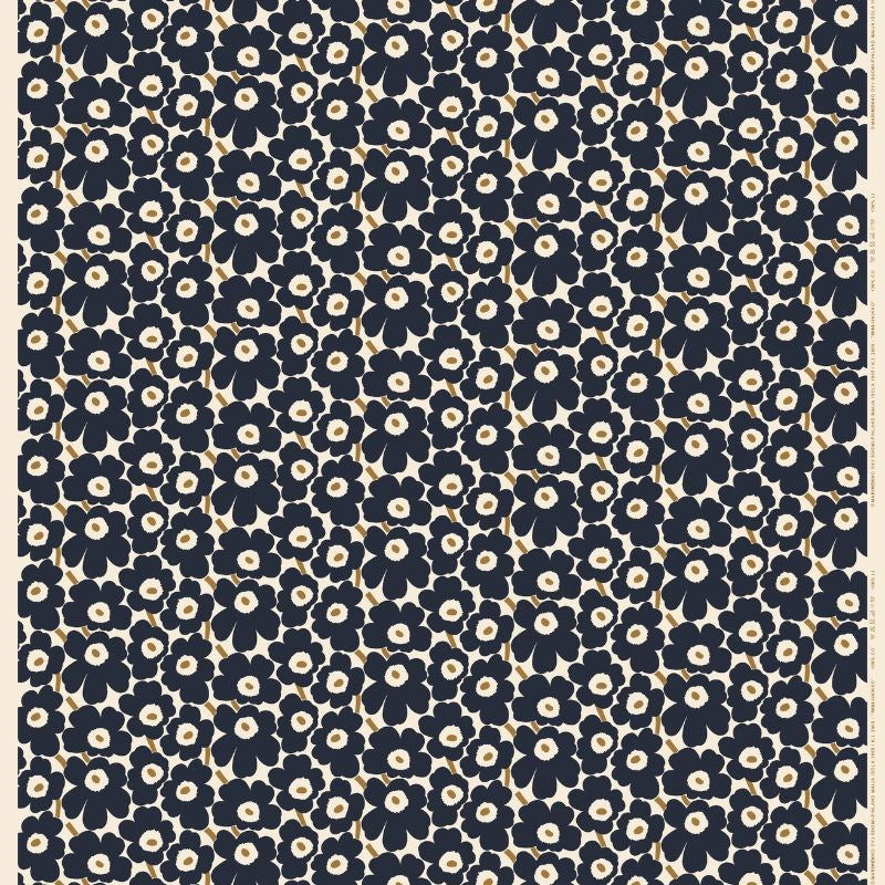 Mini Unikko Cotton Fabric in cotton, dark blue, olive