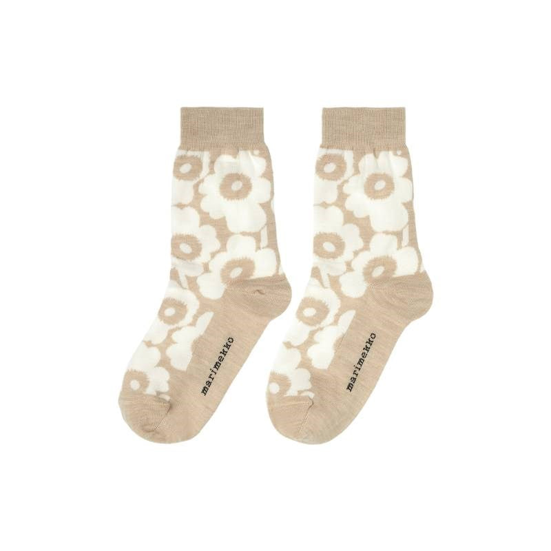 Kuusi Unikko Wool Socks in beige, off-white