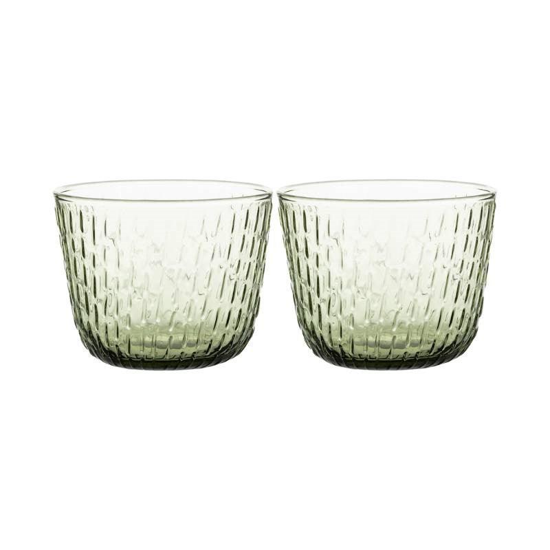 Syksy Glass Tumbler 220ml in olive - Set of 2