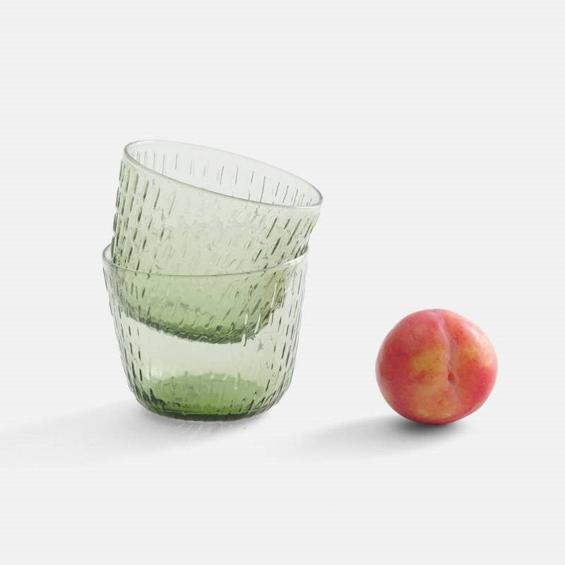 Syksy Glass Tumbler 220ml in olive - Set of 2