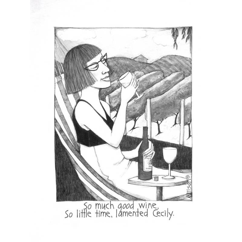 Cecily - Good Wine Tea Towel