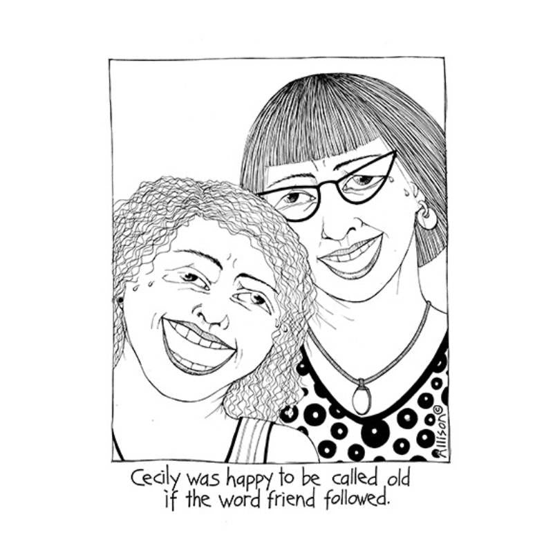 Cecily - Old Friends Tea Towel