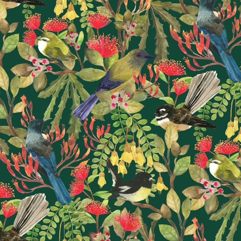 Land of Birds and Blooms Velvet in forest