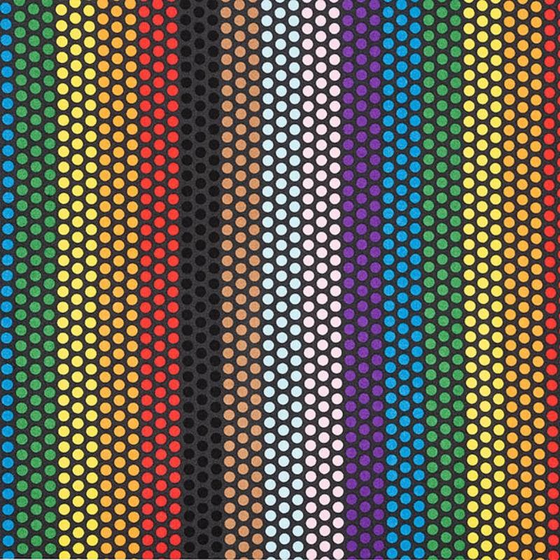 Rainbow Dot Fabric in charcoal