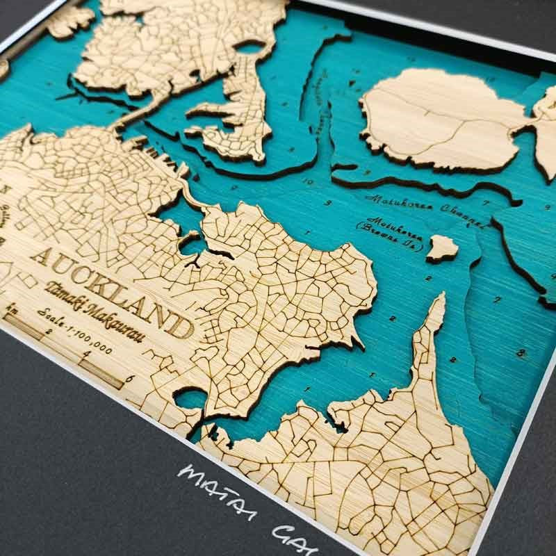 Auckland 3D Wooden Map - Small