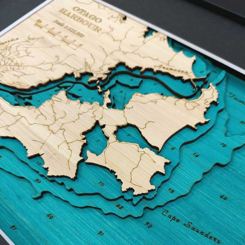 Otago Harbour 3D Wooden Map - Small
