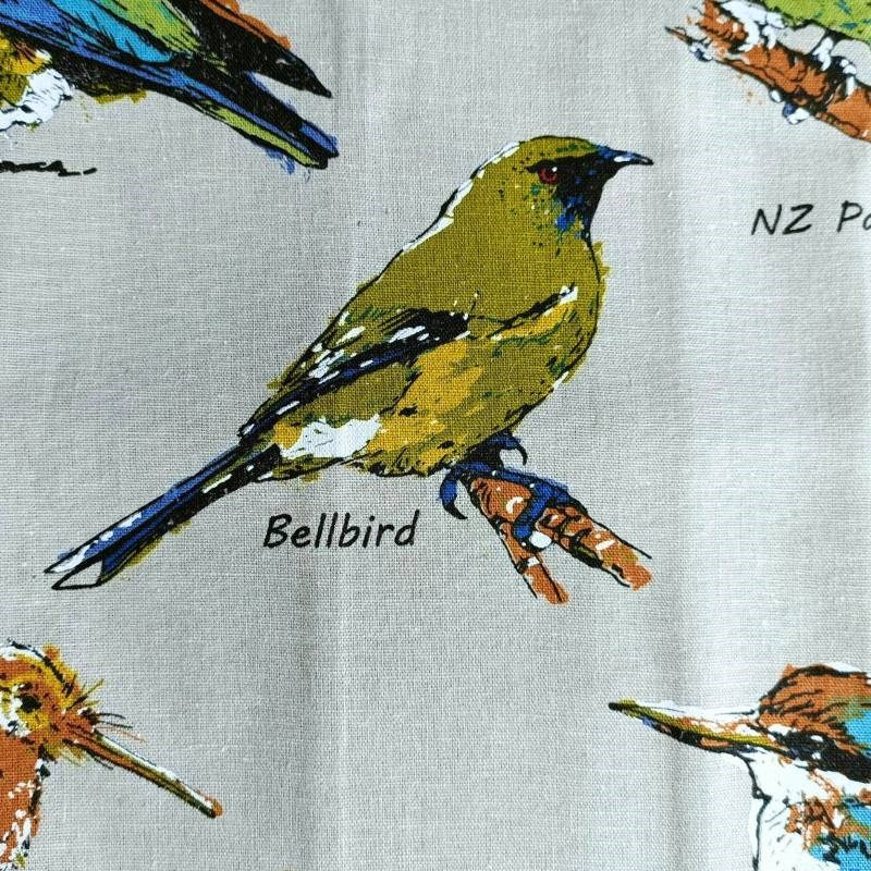 Birds of NZ Natural Flax Tea Towel