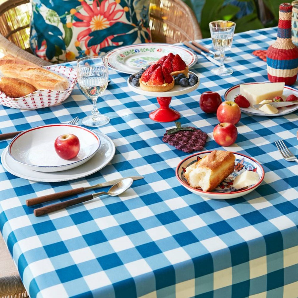 Gingham Tablecloth in mineral