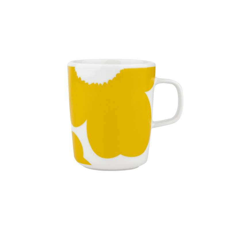 Iso Unikko Mug 250ml in white, spring yellow