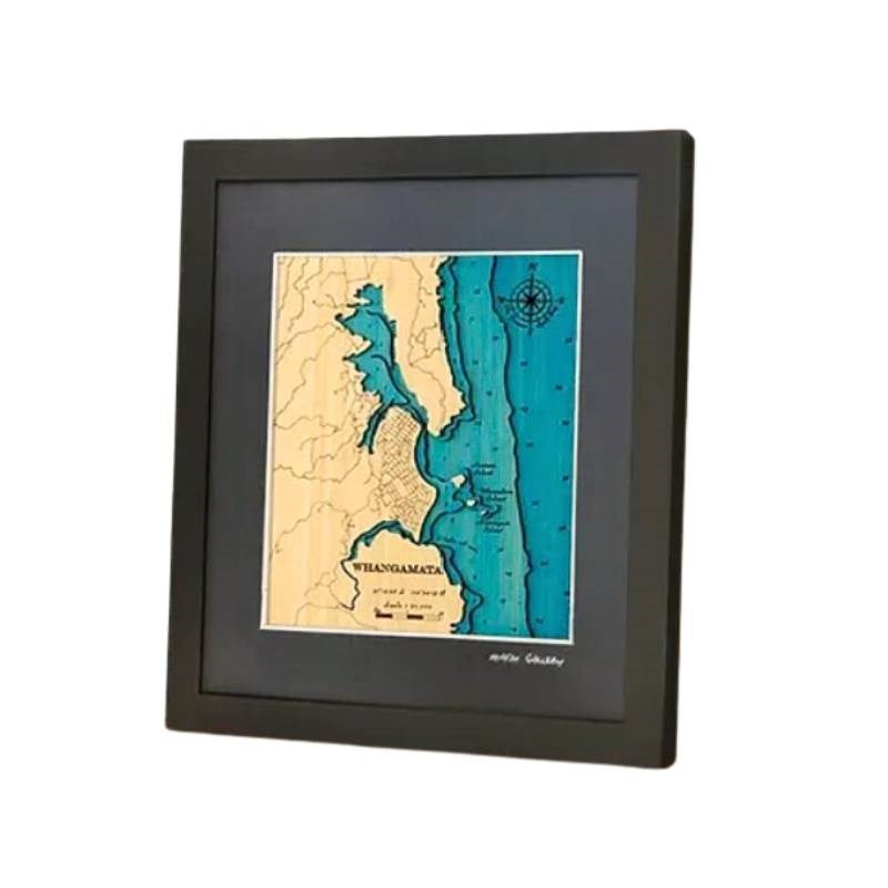 Whangamata 3D Wooden Map - Small