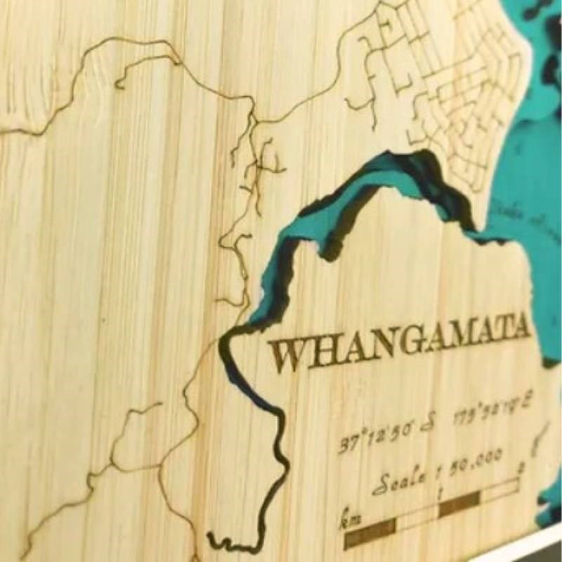 Whangamata 3D Wooden Map - Small