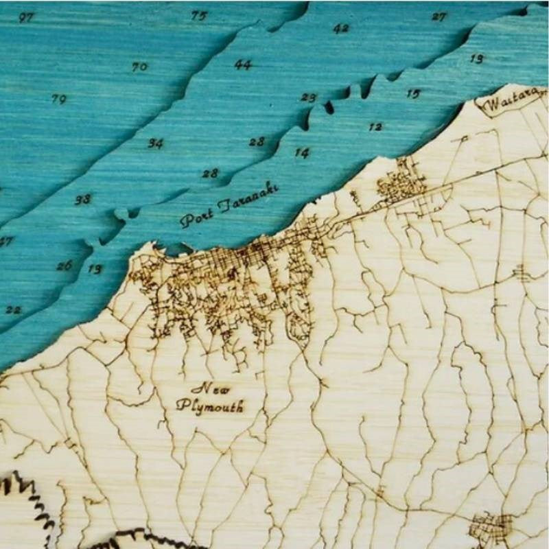 Taranaki 3D Wooden Map - Small