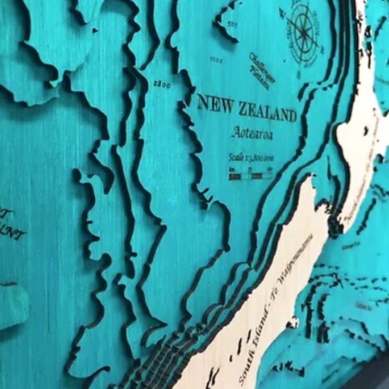 New Zealand 3D Wooden Map - Medium