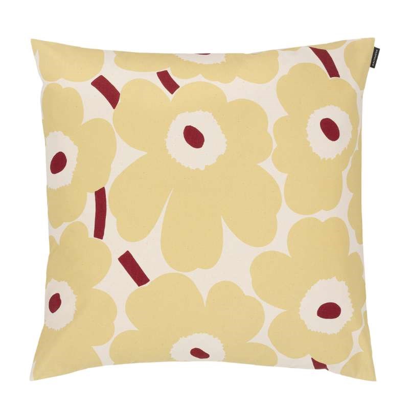 Pieni Unikko Cushion Cover 50cm in yellow, brown