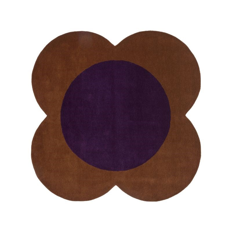 Flower Spot Rug in chestnut, violet