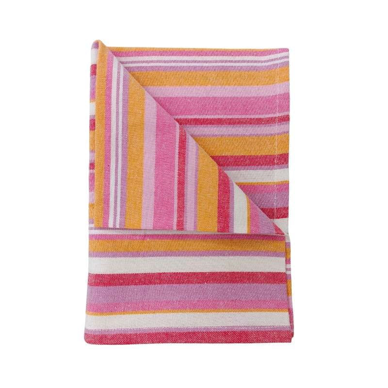 Lou Lou Stripe Tea Towel in pink