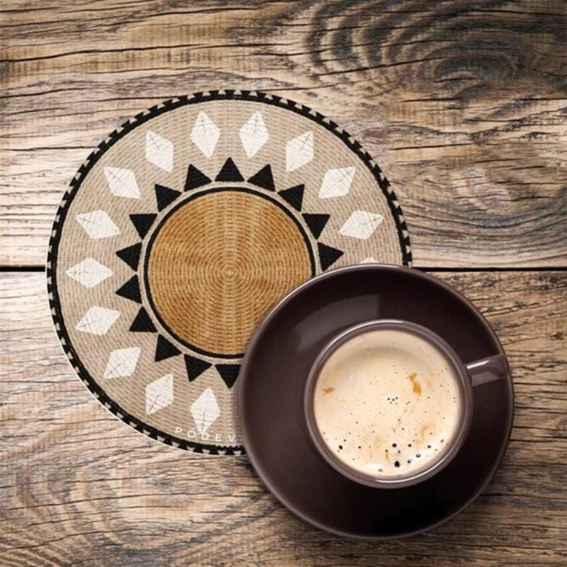 Round Vinyl Coasters Egoda - set of 6