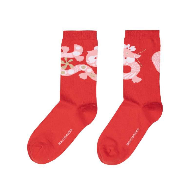 Kalkki Jalo Socks in red