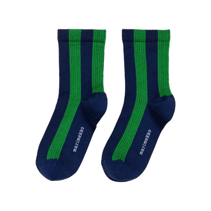 Uurre Merirosvo Socks in green, dark blue