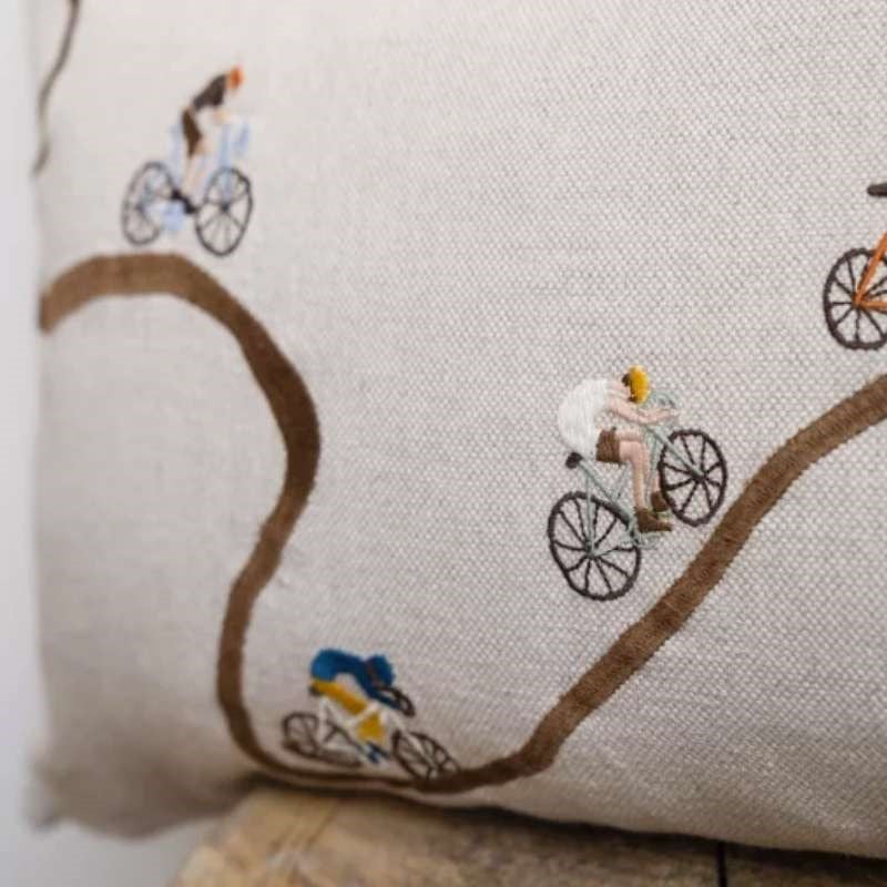 Bikers Embroidered Cushion Cover 60x40cm