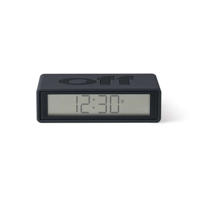 Lexon Flip+ Alarm Clock in dark grey