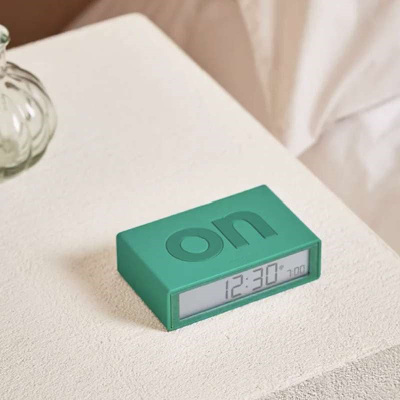 Lexon Flip+ Alarm Clock in green