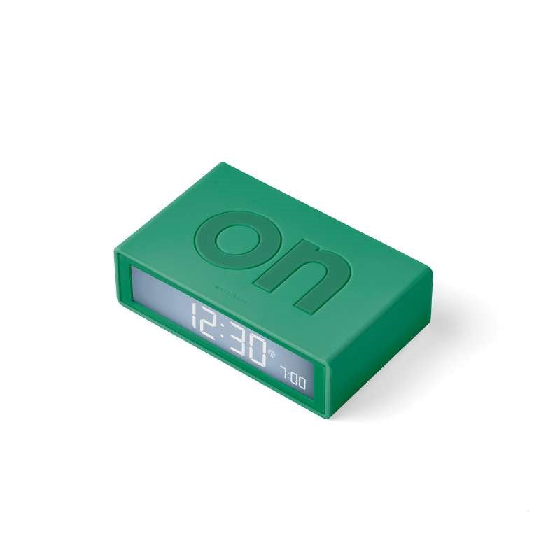 Lexon Flip+ Alarm Clock in green