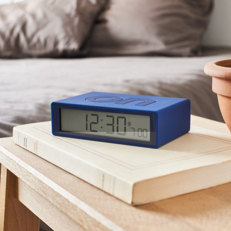 Lexon Flip+ Alarm Clock in dark blue