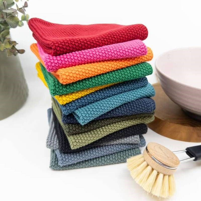 Sunset Organic Knitted Dishcloths - set of 3