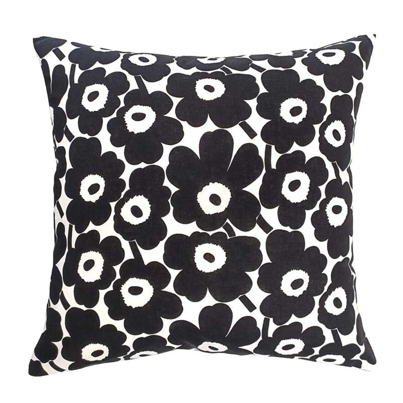 Mini Unikko Cushion Cover 50cm in black, white