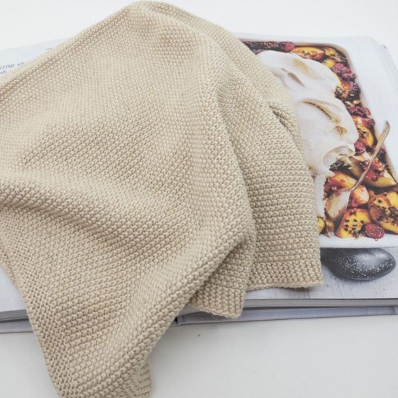 Organic Knitted Handy Towel in oatmeal
