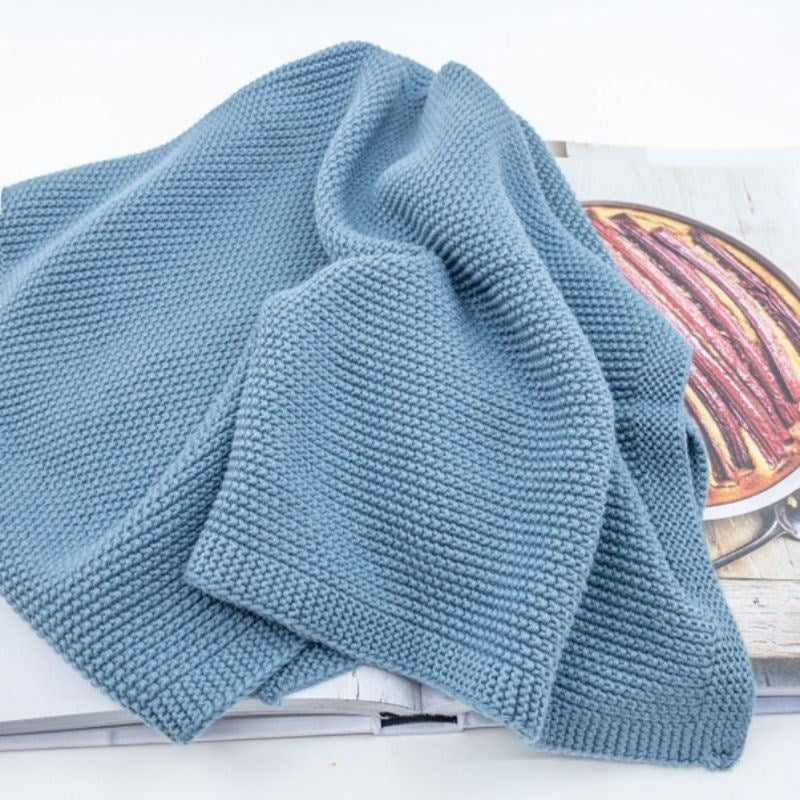 Organic Knitted Handy Towel in denim