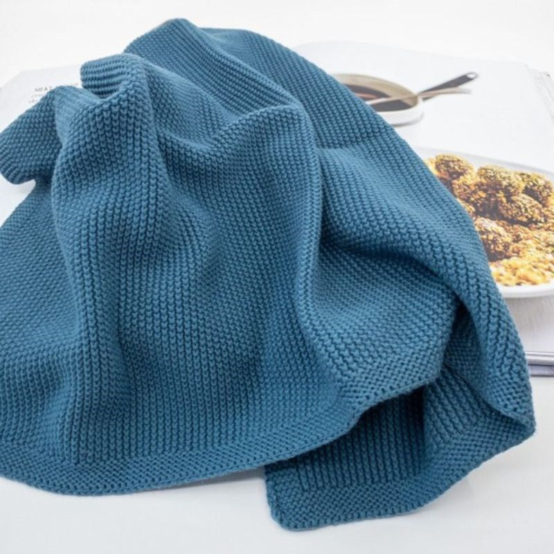 Organic Knitted Handy Towel in ocean