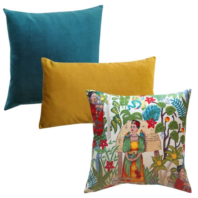 Frida&#39;s Garden in tea 3 Cushion Bundle