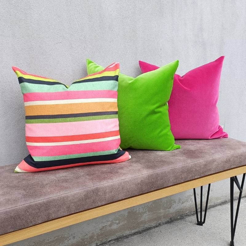 Modern Stripe in brights 3 Cushion Bundle