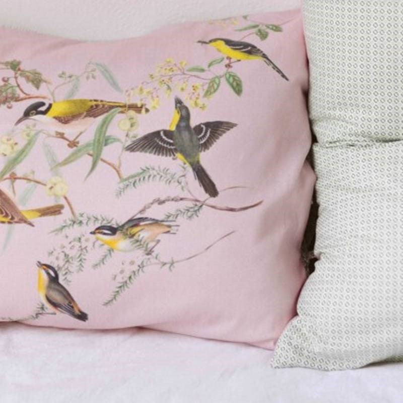 Yellow Birds Pillowcase Pair