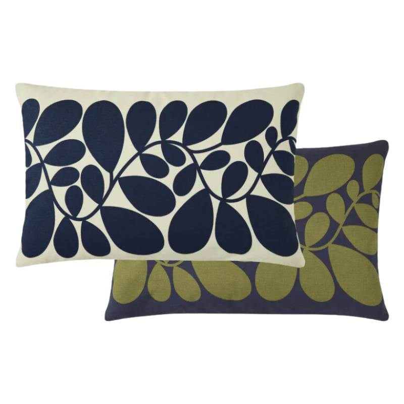 Sycamore Stripe Cushion Cover 60x40cm in space blue, olive