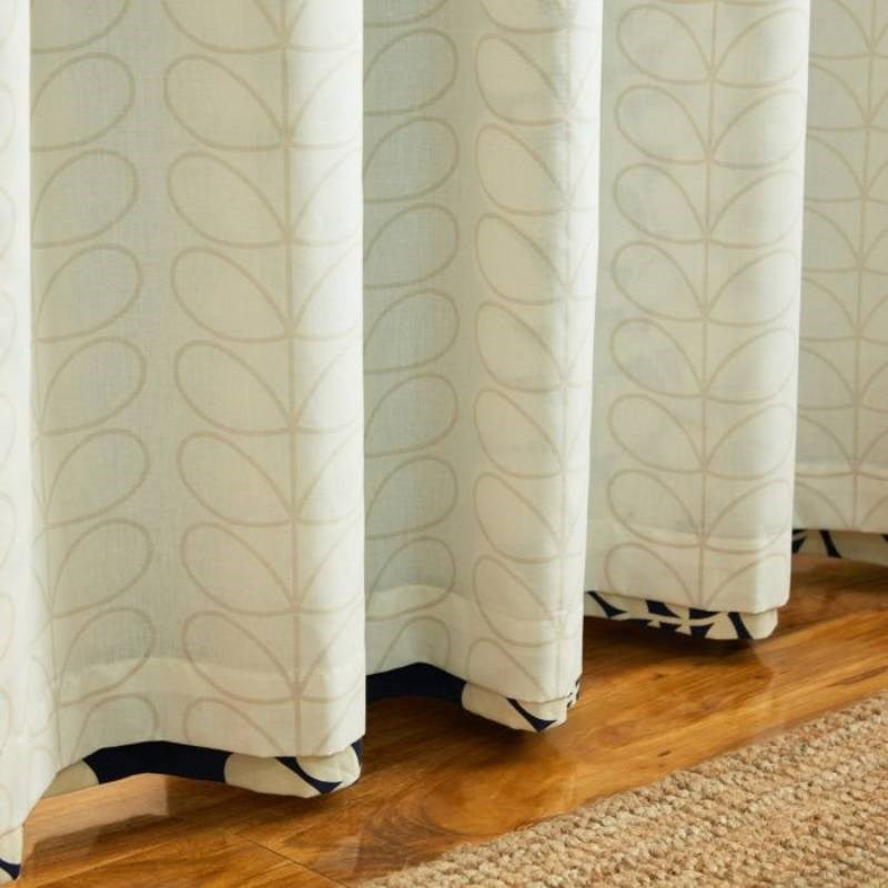 Sycamore Stripe Eyelet Curtains in space blue